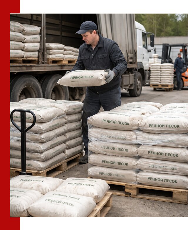 Речной песок в мешках с доставкой в Улан-Удэ