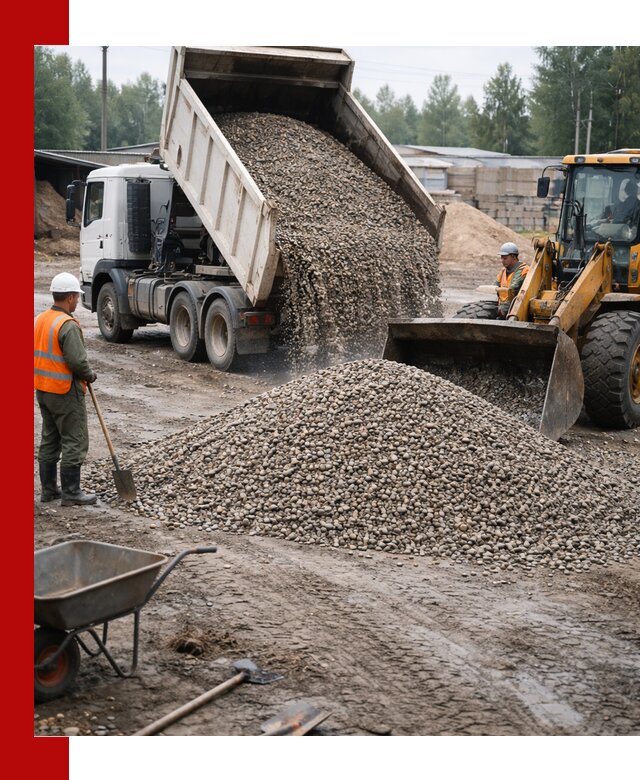 Мытый гравий с доставкой в Улан-Удэ от карьера до участка