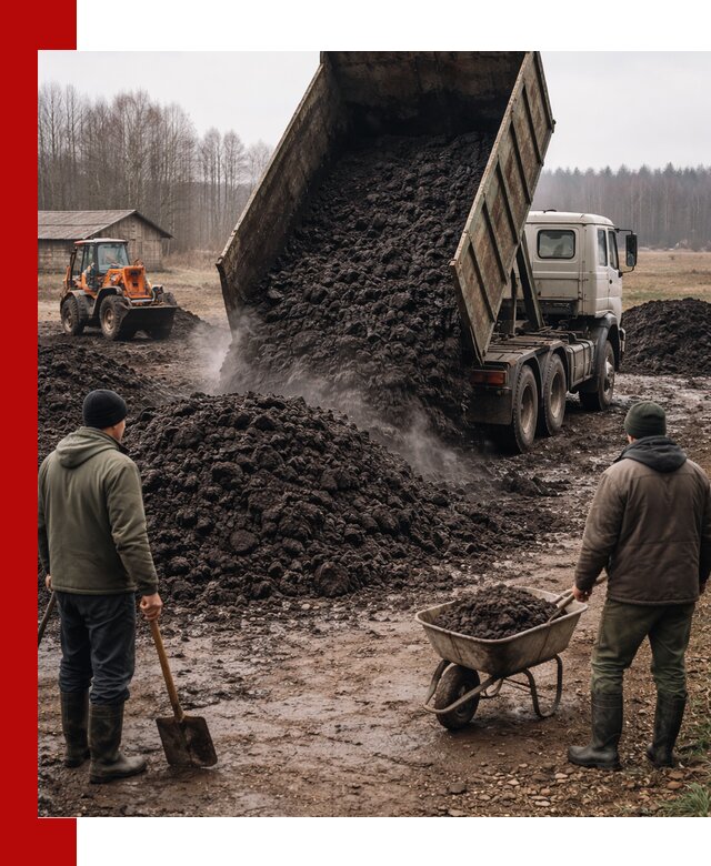 Доставка низинного торфа с разгрузкой и доставкой в Улан-Удэ