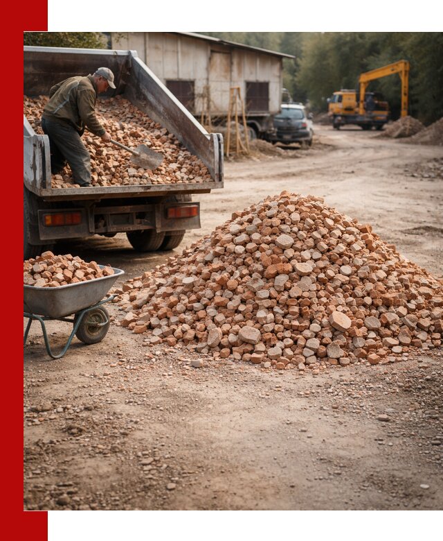 Доставка и подушка из боя кирпича с разгрузкой в Улан-Удэ