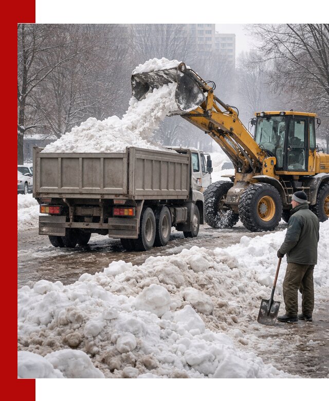 Вывоз снега грузовой техникой в Улан-Удэ оперативно и чисто
