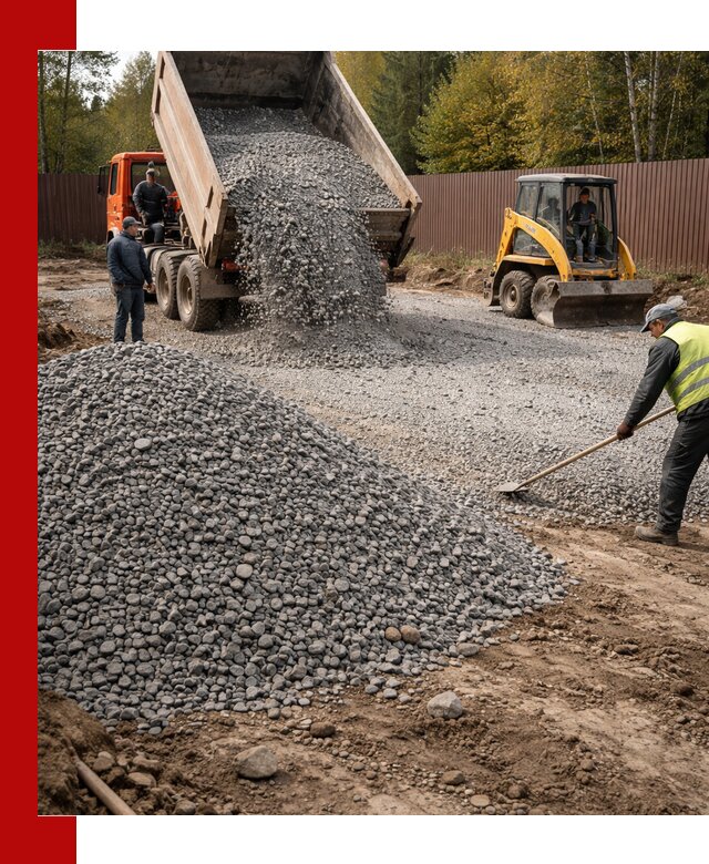 Отсыпка участка щебнем с доставкой и уплотнением в Улан-Удэ