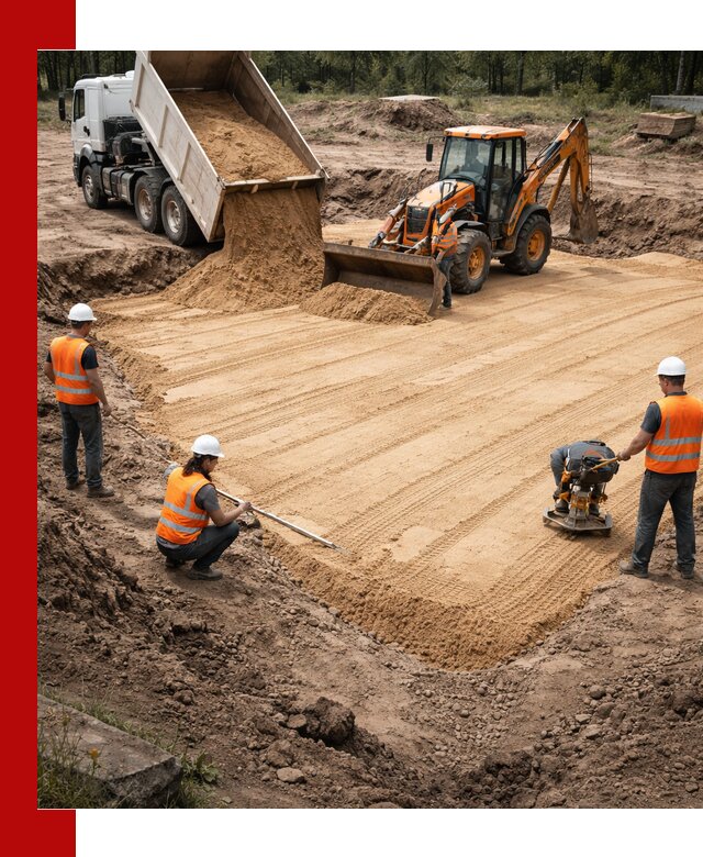 Устройство песчаной подушки для фундаментов и дорог в Улан-Удэ